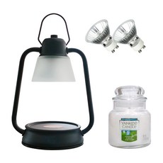 양키캔들+ 비콘미니워머(블랙) 세트 (전구2개포함), 클린코튼