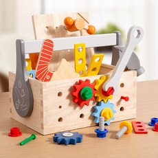 兒童木製工具箱 寶寶早教 螺絲拆裝 遊戲益智玩具, 1套