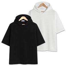 2장 세트 편안한 엠보 오버핏 후드 반팔티 (SCC5325PT)