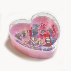 칼라 시접집게 원단집게 12개입 (+하트케이스), 1개