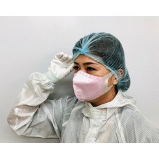 CLIN 21吋拋棄式雙筋網帽 不織布髮帽 白色/藍色 100入 無塵室/食品帽/訪客用, 白, 100個/1包