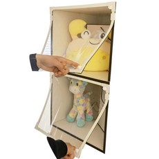 투명 책장가리개 자석 선반 쪽커튼 PVC 수납장문달기