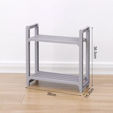浴室置物架落地洗手臺架 洗手間廁所洗漱臺收納架 衛生間塑料架 可貨到付款, 1個, 灰色二層