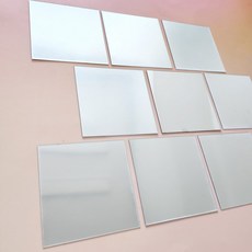 아크릴거울스티커_정사각10cm실버2p, 실버 1개(2p)