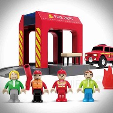 HOOT 소방서 장난감차 원목장난감 미니카