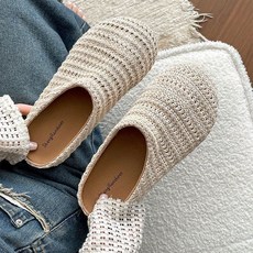 여성 단화 여름 슬립온 통기성 좋은 라탄짜임 캐주얼 데일리 플랫슈즈