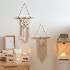 월행잉 대형 마크라메 벽장식 벽걸이 인테리어 장식 드림캐쳐 거실 소품 감성 빈티지 패브릭, C. C섹션 1장 20 x30cm