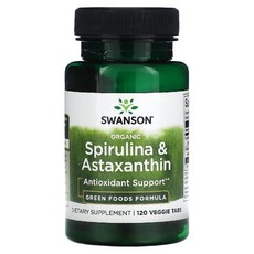 스완슨 스피룰리나 스피루리나 아스타잔틴 Spirulina 비건 타블렛 120정