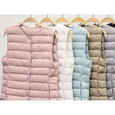 나들이 여성 오리털 100% 여성경량조끼 파우치 포함