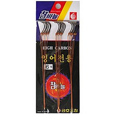 [금호조침] KF314 참바늘 6본 잉어 묶음바늘, 1개, 1개입