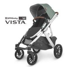 UPPAbaby VISTA V2 王者之尊旗鑑：推車（贈新生兒貼身坐墊 內含:防蚊帳 擋雨罩）【六甲媽咪】, 森林綠