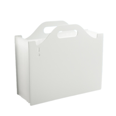 A4手提風琴包 站立文件夾 手提風琴夾 文件夾 A4文件 試卷夾 文件袋 文具用品 辦公用品 風琴包 資料夾, 1個, 灰白色