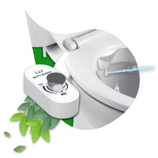 BUTT BUDDY 듀오 비데 화장실 부착물 조절 가능한 수압 노즐 쉬운 가정 설치가 비전기 셀프 클리닝 담수 분무기 이중 청소 부드러운 세척 265021, BUTT BUDDY 듀오 비데 화장실 부착물 조절 가능