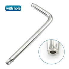 수공구 Torx 키 렌치 L 유형 스타 니켈 도금 T6 T7 T8 T10 T15 T20 T25 T30 변조 방지 보안, 16 T10x30x71 2pcs, 02 with hole