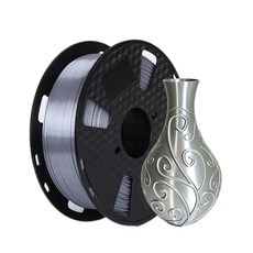 CC3D 실크 메탈릭 실버 PLA 필라멘트 3D 프린터 PLA 실크 질감 필라멘트 쉬운 출력 고품질 1.75mm 1kg 안정적인 라인 직경 범용 재료 금속 광택