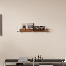 아크릴 매거진랙 잡지 꽂이 벽걸이 책 진열대 인테리어 선반 디자인, 1단, 오렌지 660x120x50mm