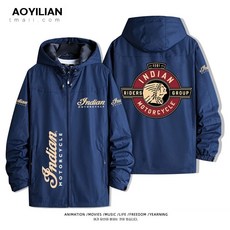 인디언 모터사이클 오토바이 방풍 루즈핏 자켓 바람막이 바이크 빅사이즈 항공점퍼 방한, B. M 벨벳, B. 네이비 2