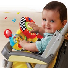 유모차 자동차핸들 탈부착식 카시트 핸들장난감 운전놀이, 1개