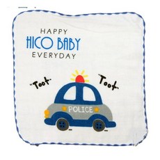 DK大王 台灣製 交通工具口水巾 紗布手帕 幼兒園兒童適用 柔軟吸水紗布巾, C-警車, 1個