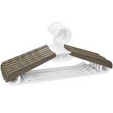 BonDream 12팩 튼튼한 플라스틱 엑스트라 와이드 암 38.1-58.4cm(15-23인치) 스위블 후크가 있는 정장 옷걸이 코트 재킷 드레스 셔츠 바지 또는 옷장, 회색과 흰색