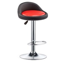 딜러의자 회전 바텐더 홈바 와인바 높이조절 스탠딩 의자 다리 바스툴, A.블랙및레드가죽소재의하이백