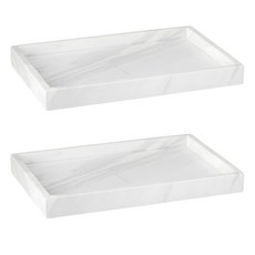 생활해랑 다용도 사각 실리콘 트레이 1+1, 마블화이트