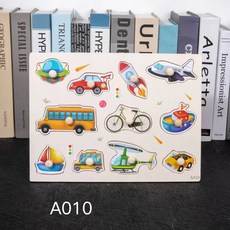 시크 몬테소리 나무 퍼즐 손 잡아 보드 장난감 Tangram 아기 교육 만화 차량 동물 과일 3D 271075