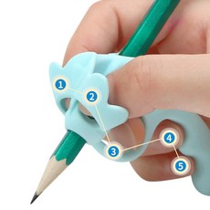 휴보그 플라워핏 연필 교정기, 민트2+블루2, 1세트