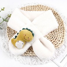 JUN팩토리 유아동 쁘띠머플러 악어퍼 머플러 워머 크리스마스 KC인증 어린이집 개별포장 유치원 답례품 생일선물, 1개, 아이보리