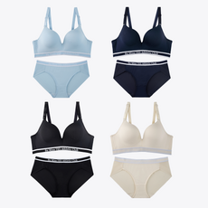 YES 애슬래틱 스포티 노와이어 브라 팬티 세트_4Colors