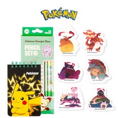 포켓몬스터 문구세트 연필3본입 지우개6개 거다이맥스지우개 수첩, 1세트