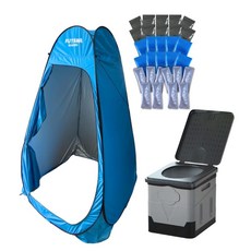 [방재사 감수]비상용 화장실 세트(간이 텐트·휴대용 화장실·응고제와, 1개