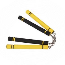 쌍절곤 스펀지 안전 연습용 무술 훈련 도구 닌자 체인 연결 폼 소재 입문 격투기 연습봉, 1개, 로프 스펀지 쌍절곤 옐로우 28cm