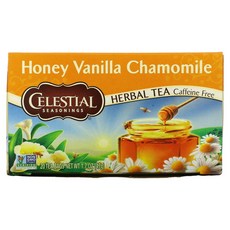 Celestial Seasonings 허브 차 허니 바닐라 캐모마일 카페인 무함유 티백 20개 47g(1.7oz) 2팩, 1개