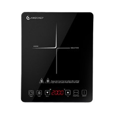 AMZCHEF 슬림 1구 인덕션 2000W 20단계 온도 화력 조절 고화력 전기레인지, 일반형, SK-20CB16T 블랙