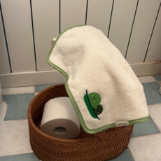 무형광 무염색 유아 어린이집 고리수건 100% 국내제작 피치콩, 1개, 완두콩