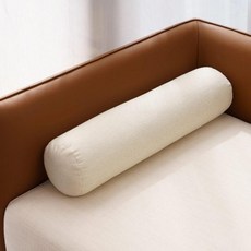 無品牌 長條圓形護頸枕 抱枕 糖果枕 可拆洗, 米白色,15cm*40cm 枕套+枕芯
