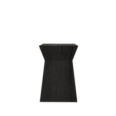 탄화 블랙 원목 우드 스툴 협탁 원형 화장대 통나무 사각 카페 매장 스툴체어 의자, F 32x32x45cm