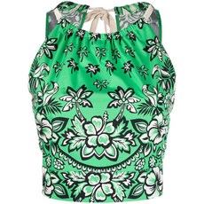 레드발렌티노 플로럴 프린트 크롭 탑