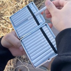 세모소 여성연초케이스 금속가죽보관함 헝클어짐방지밴드 담배각대시파우치 시카함 9CM