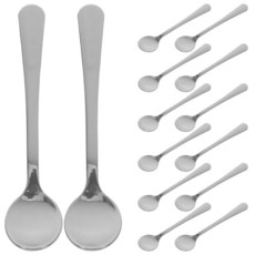 Garneck 작은 스푼 : 미니 스테인리스 스틸 6.3cm(2.95인치) 소금 병 향신료 병용 - 후추 설탕 커피용 식품 등급 시즈닝 티스푼, Garneck 작은 스푼 : 미니 스테인리스 스틸 6.