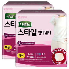 디펜드스타일언더웨어 여성용 파워 대형 8P X 2팩, 8개입, 2개