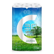 쌍용C&B 코디 코디 내추럴순수 3겹데코 화장지, 1개, 30롤
