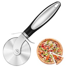SensaBliss 피자 커터 피자 나이프 스테인리스제 미끄러지지 않는 손잡이 손가락 보호 장치 피자 절단기 케이크 서버 파이 서버 식기세척기 사용 가능 조리기구 주방용품 피자 도