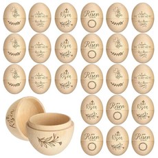 X-Kingsun 부활절 나무 달걀 테이블 장식 24개 세트 He is Risen 빈 계란 바구니 스터퍼용 홈 티어드 트레이 229287