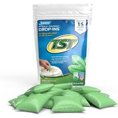 Camco 캠코 TST MAX 캠핑카 용변처리제 드롭인 레몬 10개입, Fresh, 15 Count (Pack of 1)