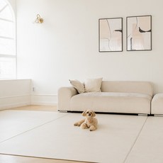 리포소펫 강아지 매트 미끄럼방지 프랩 롤링 애견 반려견 방수 층간소음 펫러그, 스톤베이지, 1개