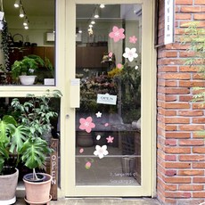 제제데코 벗꽃 봄꽃 스티커 매장 꾸미기 카페 유리 거울 창문 셀프 시트지 꾸미데코 봄안녕봄 F