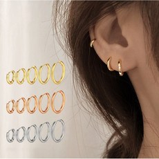 바네코쥬얼리 925실버. 데일리 심플 원터치 링 귀걸이