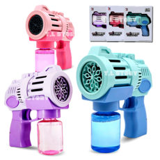 비눗방울 자동 버블건 8구 버블에잇건 LED 자동 비누방울총 야외놀이 장난감 어린이집 유치원 답례품 선물 판촉, 1)_블루, 1개